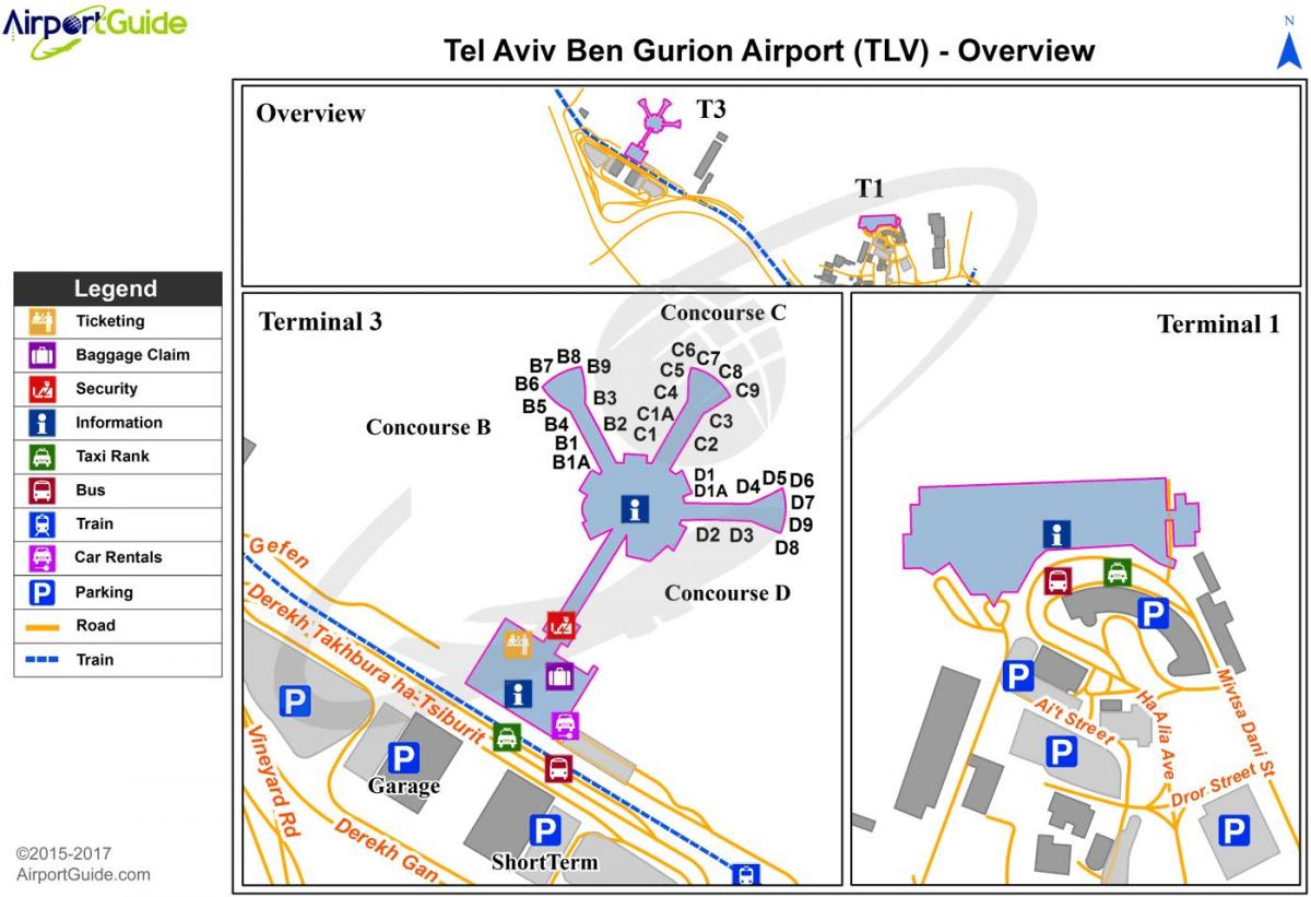 خريطة محطة مطار تل أبيب