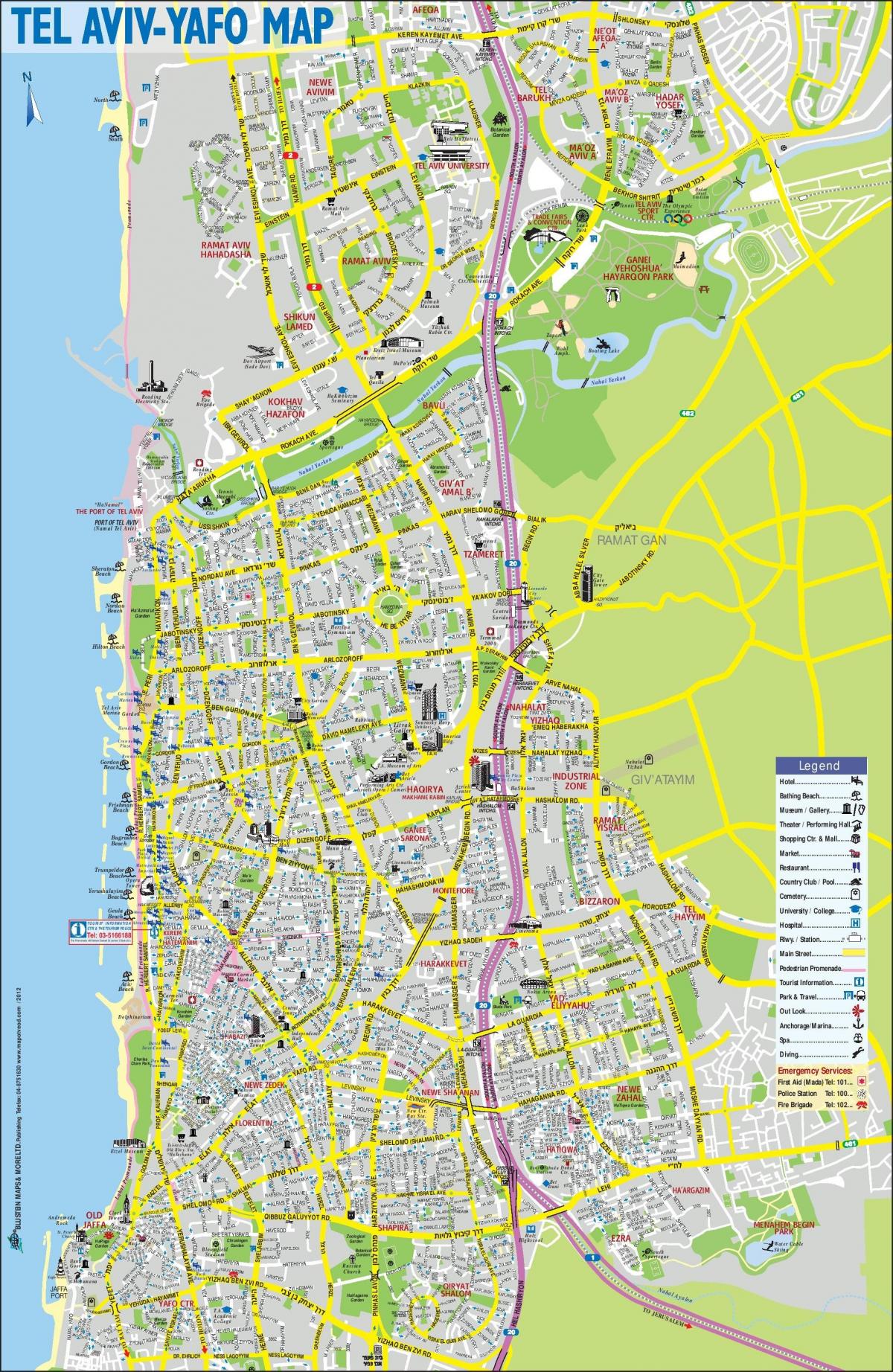 خريطة مدينة تل أبيب