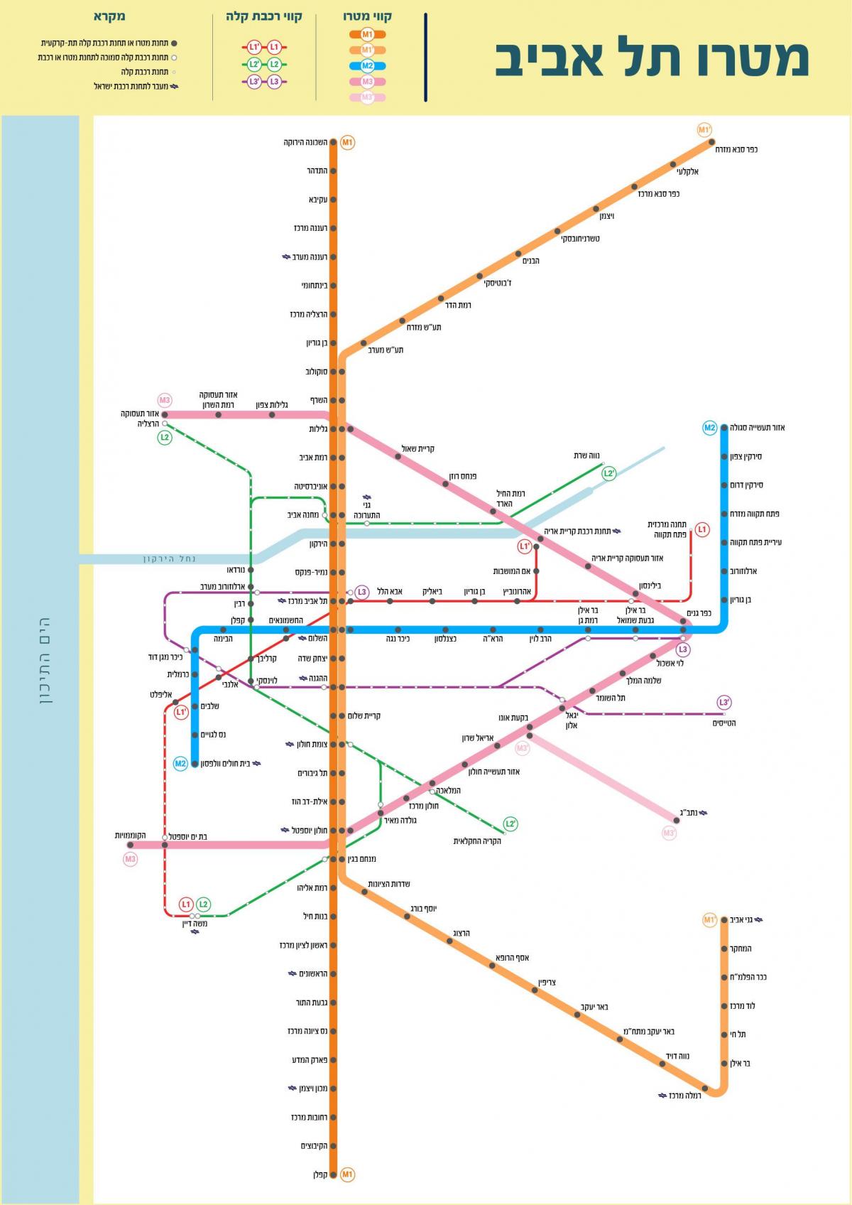 خريطة محطات مترو تل أبيب