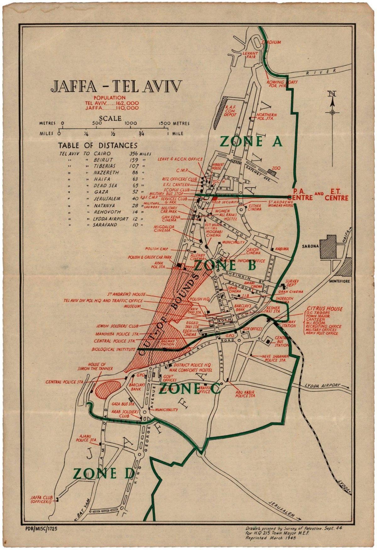 خريطة تل أبيب التاريخية